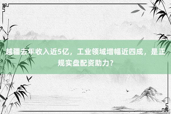 越疆去年收入近5亿，工业领域增幅近四成，是正规实盘配资助力？