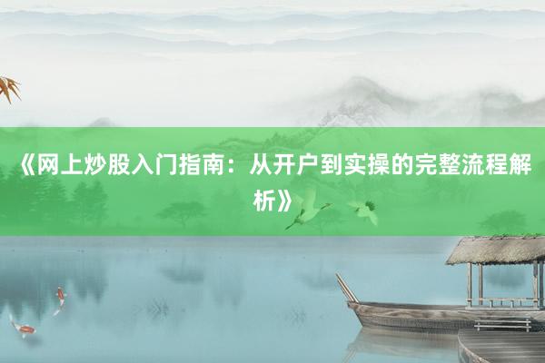 《网上炒股入门指南：从开户到实操的完整流程解析》